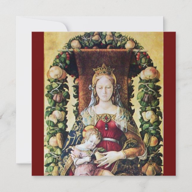 Invitación VIRGEN CON HIJO rojo (Anverso)