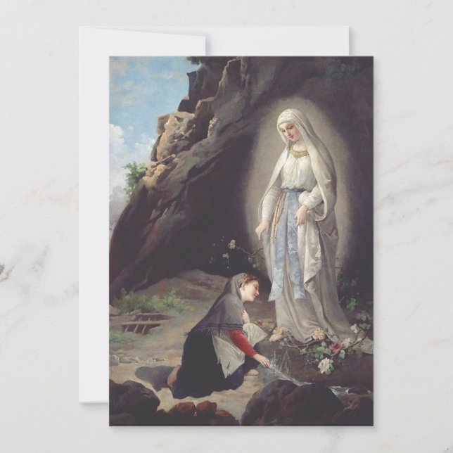 Invitación Virgen María de Lourdes (Anverso)