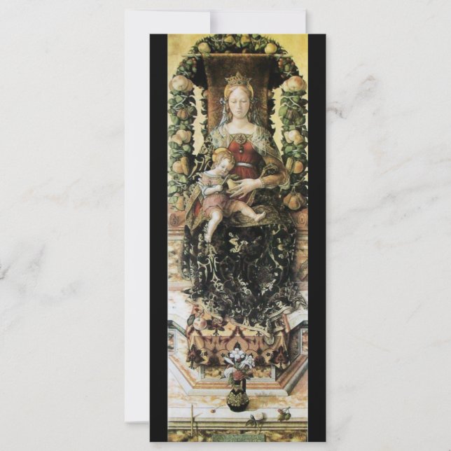 Invitación VIRGIN CON metal de oro negro para niños (Anverso)