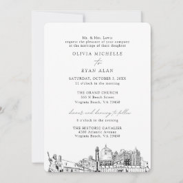 Invitación Virginia Beach Church Boda Dos Lugares