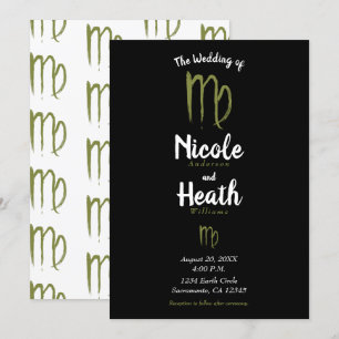 Invitación VIRGO Zodíaco Astrología Boda de Verano Otoño