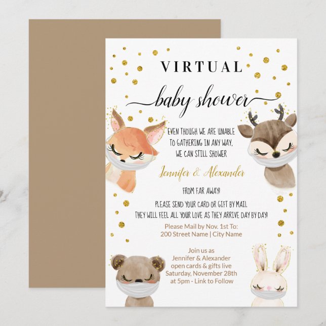 Invitación virtual a Baby Shower (Anverso / Reverso)