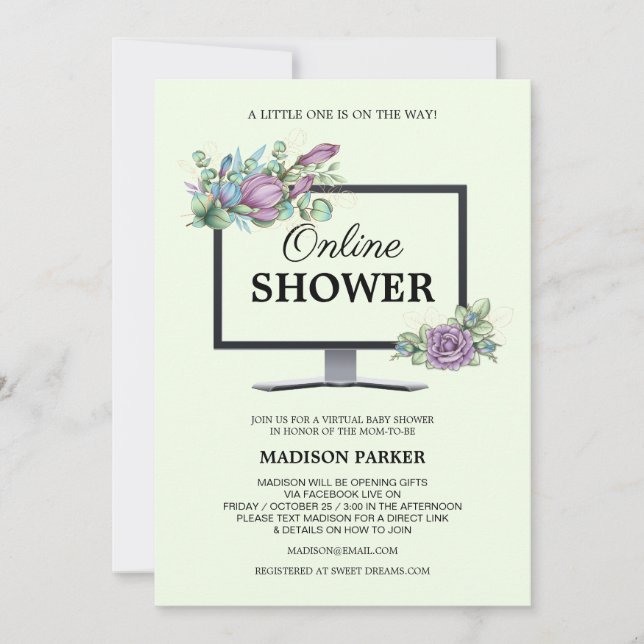 Invitación virtual a Baby Shower (Anverso)