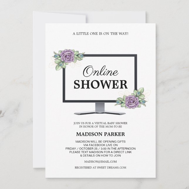 Invitación virtual a Baby Shower (Anverso)