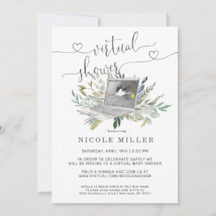 Invitación Virtual a Baby Shower   Computadora Por