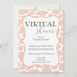 Invitación virtual a la niña bebé rosa Giraffe