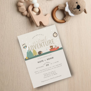 Invitación Virtual Adventure Woodland Neutral Baby Shower