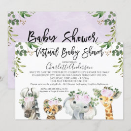 Invitación virtual Baby Shower a Light Purple Safa