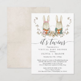 Invitación virtual Baby Shower de Conejo Vintage