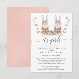 Invitación virtual Baby Shower de Conejo Vintage