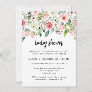 Invitación virtual Baby Shower de Rubor Pink Flora