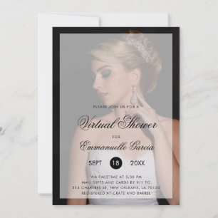 Invitación Virtual Bridal Shower Moderno guión de Moda de fot