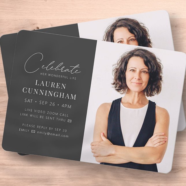 Invitación Virtual Celebra Su Vida Moderna Foto Simple (Subido por el creador)