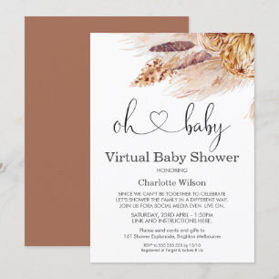 Invitación virtual de Baby Shower a Boho Pampas