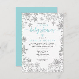 Invitación virtual de Baby Shower a copo de nieve