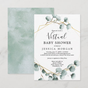 Invitación virtual de Baby Shower a Eucalyptus Gre