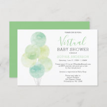 Invitación virtual de Baby Shower a los globos acu
