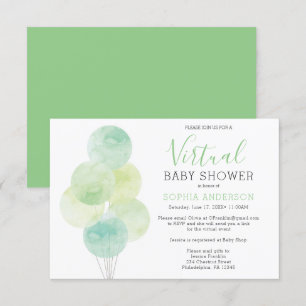 Invitación virtual de Baby Shower a los globos acu