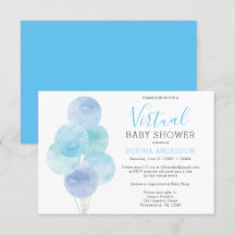 Invitación virtual de Baby Shower a los globos acu