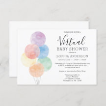 Invitación virtual de Baby Shower a los globos acu