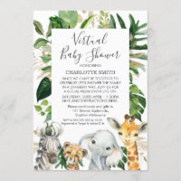 Invitación virtual de Baby Shower al follaje Safar