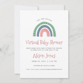 Invitación virtual de Baby Shower con arcoiris sua