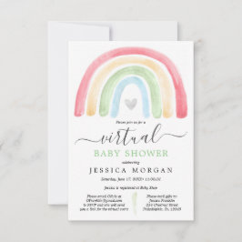 Invitación virtual de Baby Shower del Boho Rainbow
