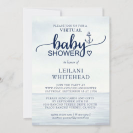 Invitación virtual de Baby Shower en océano náutic