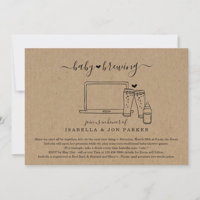 Invitación virtual de Baby Shower para la elaborac (Anverso)