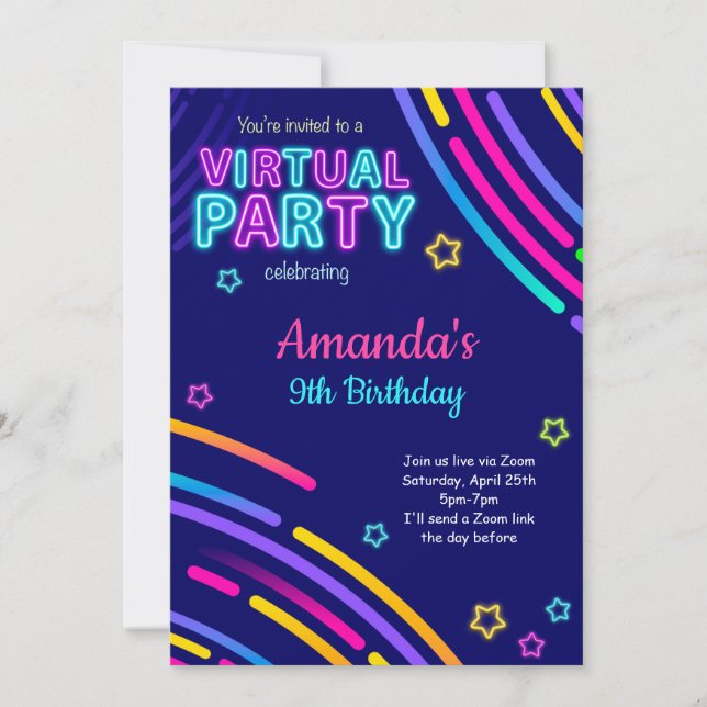 Invitación virtual de cumpleaños (Anverso)