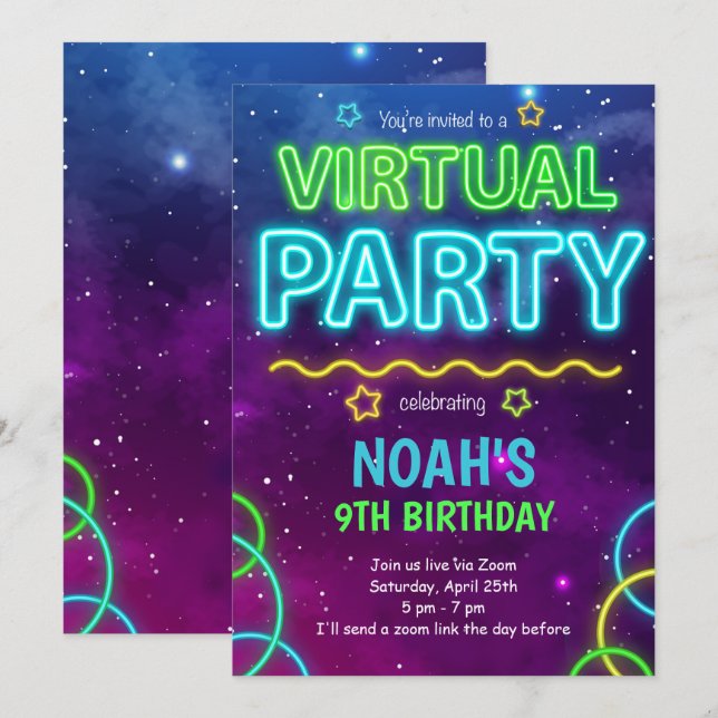 Invitación virtual de cumpleaños (Anverso / Reverso)