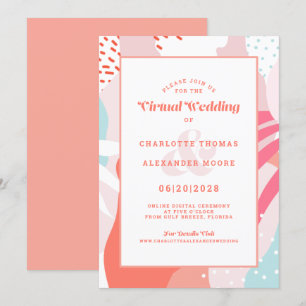 Invitación Virtual en Línea   Moderno Geométrico Abstracto Co