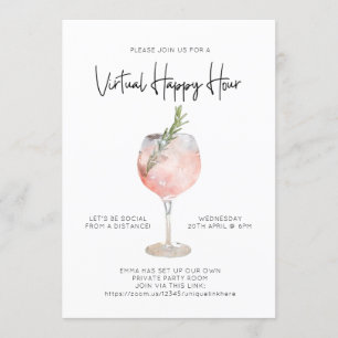 Invitación Virtual Happy Hour Social Distance Cocktail Fiesta
