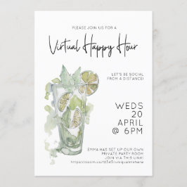 Invitación Virtual Happy Hour Social Distance Cocktail Fiesta