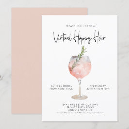 Invitación Virtual Happy Hour Social Distance Cocktail Fiesta