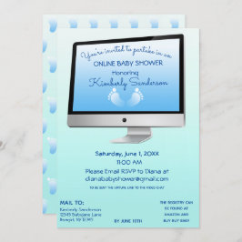 Invitación Virtual Online Long Distance Shower Baby Boy Pies