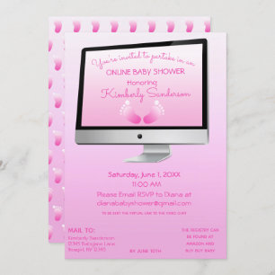 Invitación Virtual Online Long Distance Shower Baby Feet