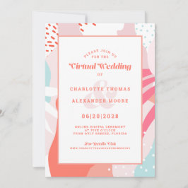 Invitación Virtual Online | Resumen geométrico de coral moder