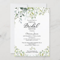Invitación virtual para ducha de novia con follaje