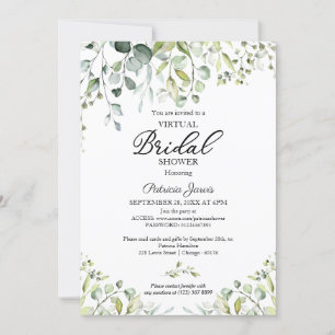 Invitación virtual para ducha de novia con follaje