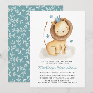 Invitación virtual suave para baby shower de León