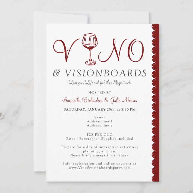 Invitación Vision Board Sorority Women Networking Party (Anverso)