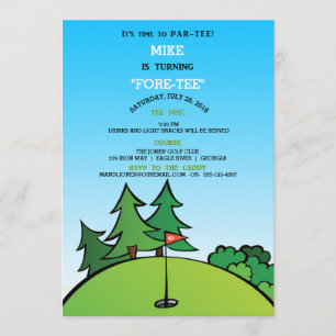 Invitación Visita a una fiesta de cumpleaños de golf