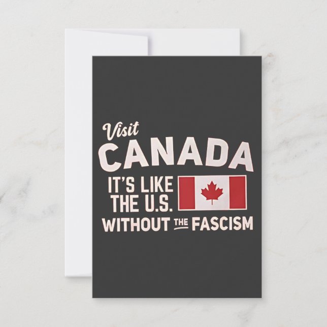 Invitación Visita Canadá, es como Estados Unidos pero sin fas (Anverso)