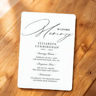 Invitación Visita Simple Moderna, Requiem, Funeral de Entierr
