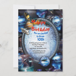 Invitación Visitantes de galaxia en el espacio