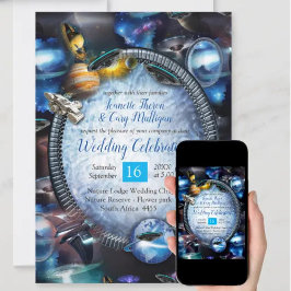 Invitación Visitantes del espacio de galaxia