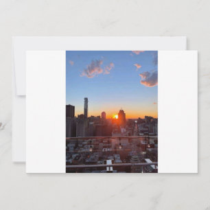 Invitación Vista de la azotea al atardecer del horizonte de l