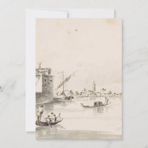 Invitación Vista de la isla de Burano en Veneto