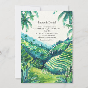 Invitación Vista de las terrazas de arroz de Tegalalang en Ba